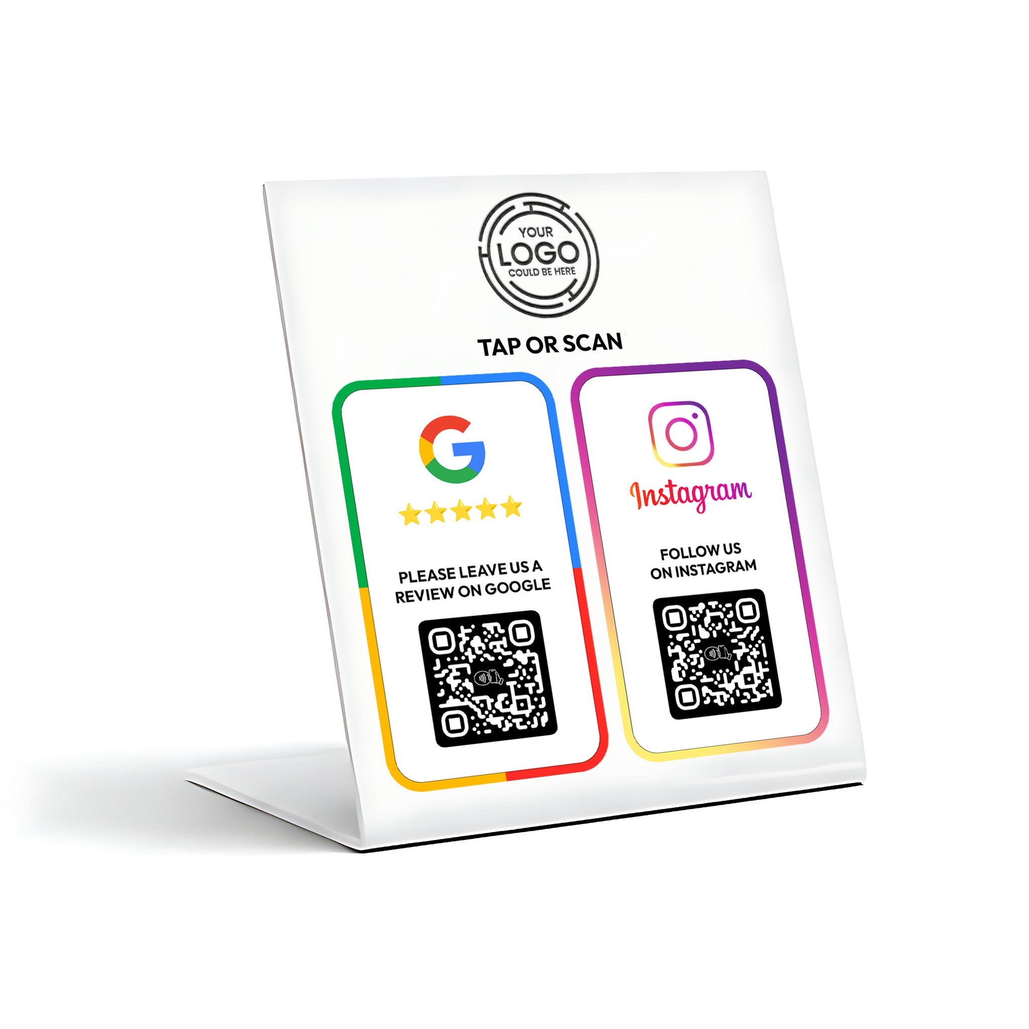Custom Multi QR Code NFC Business Sign | SmarPlaque UK – Smarplaque