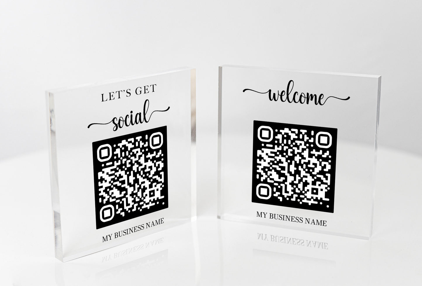 Mini Acrylic QR Code Sign: Business Social Media Display