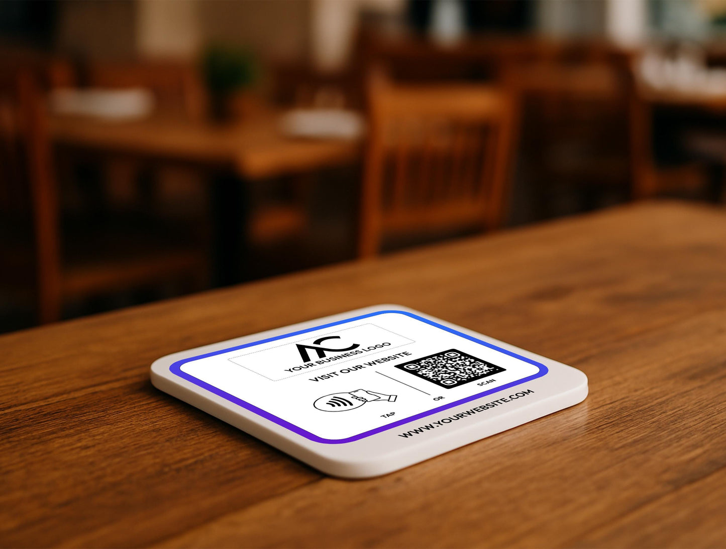 Custom QR Code Acrylic Sign: Link in Bio Display with Logo