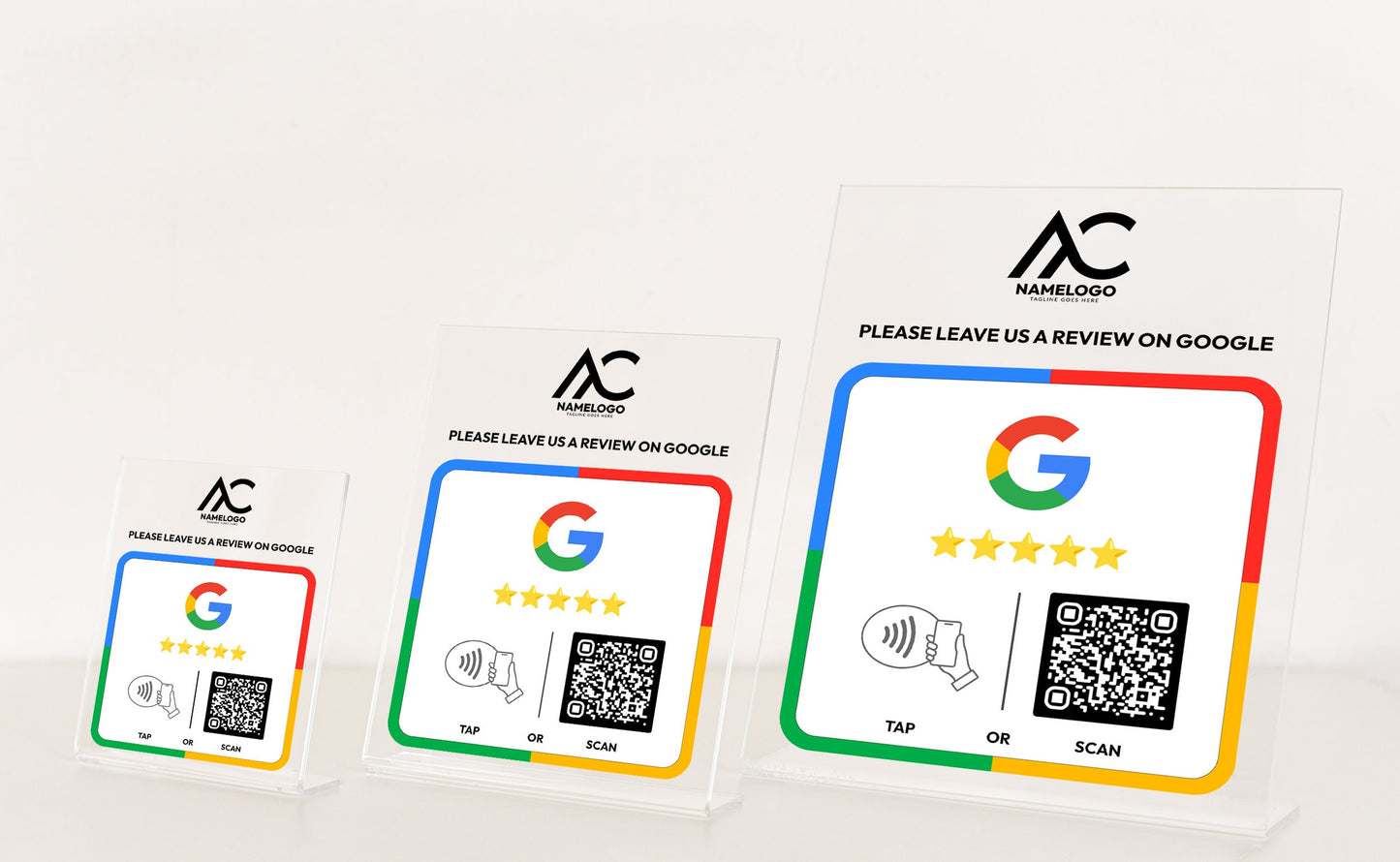 Custom Google Review NFC Plate - Single QR