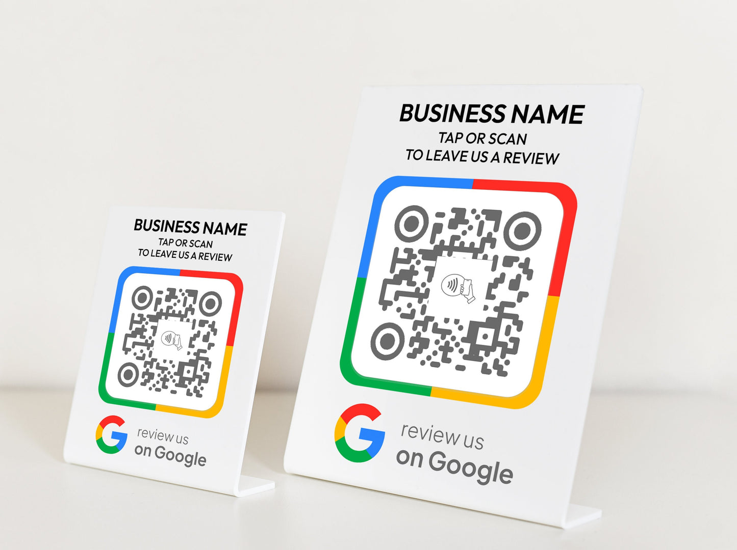 NFC Google Tap To Review Stands to Boost Your Online Presence, NFC plaque, Mini QR Code sign, Business Review Link, Leave a Review plaque