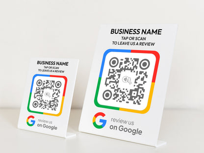 NFC Google Tap To Review Stands to Boost Your Online Presence, NFC plaque, Mini QR Code sign, Business Review Link, Leave a Review plaque