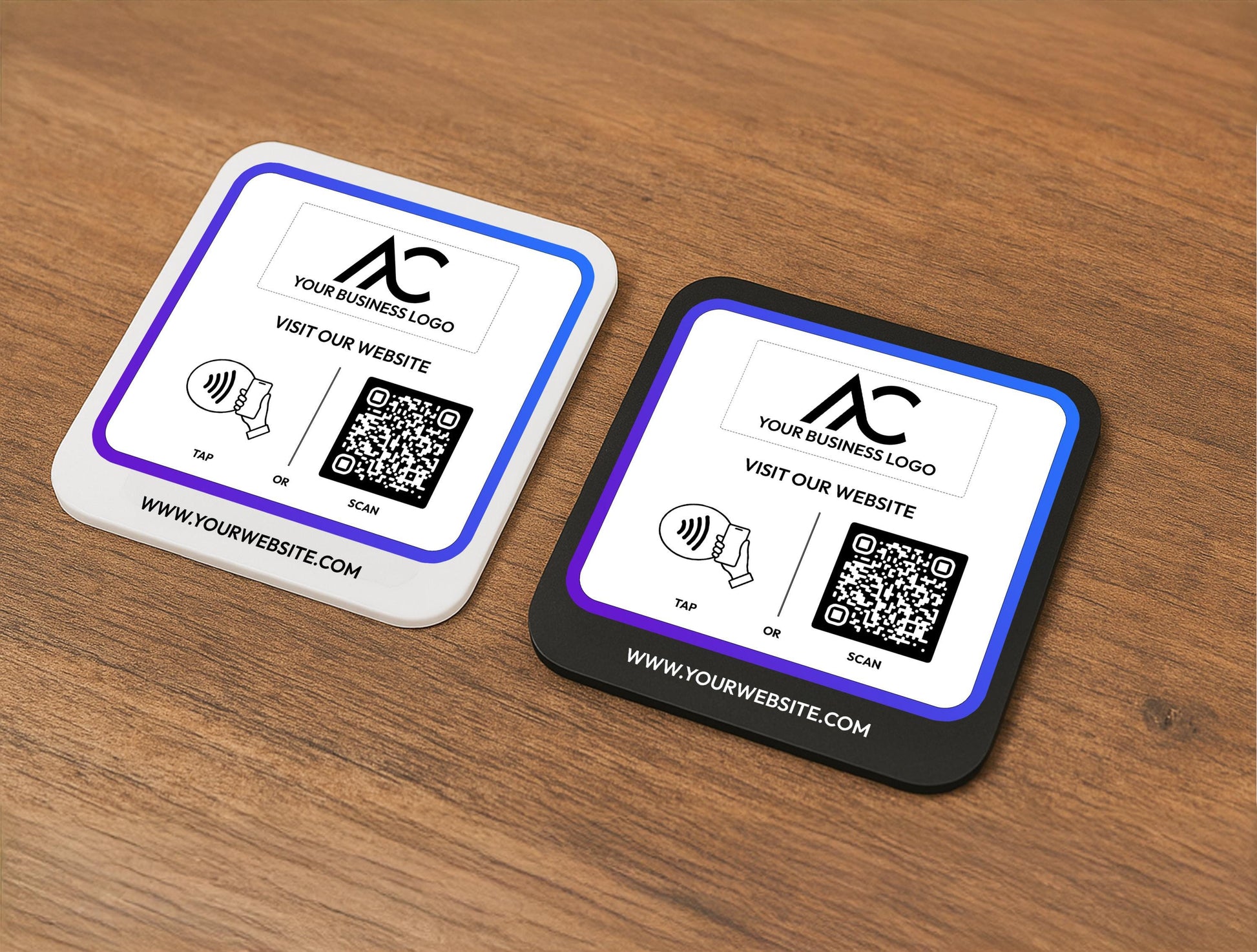 10x10cm QR Code Display Sign for Website, Menu, or Booking Page