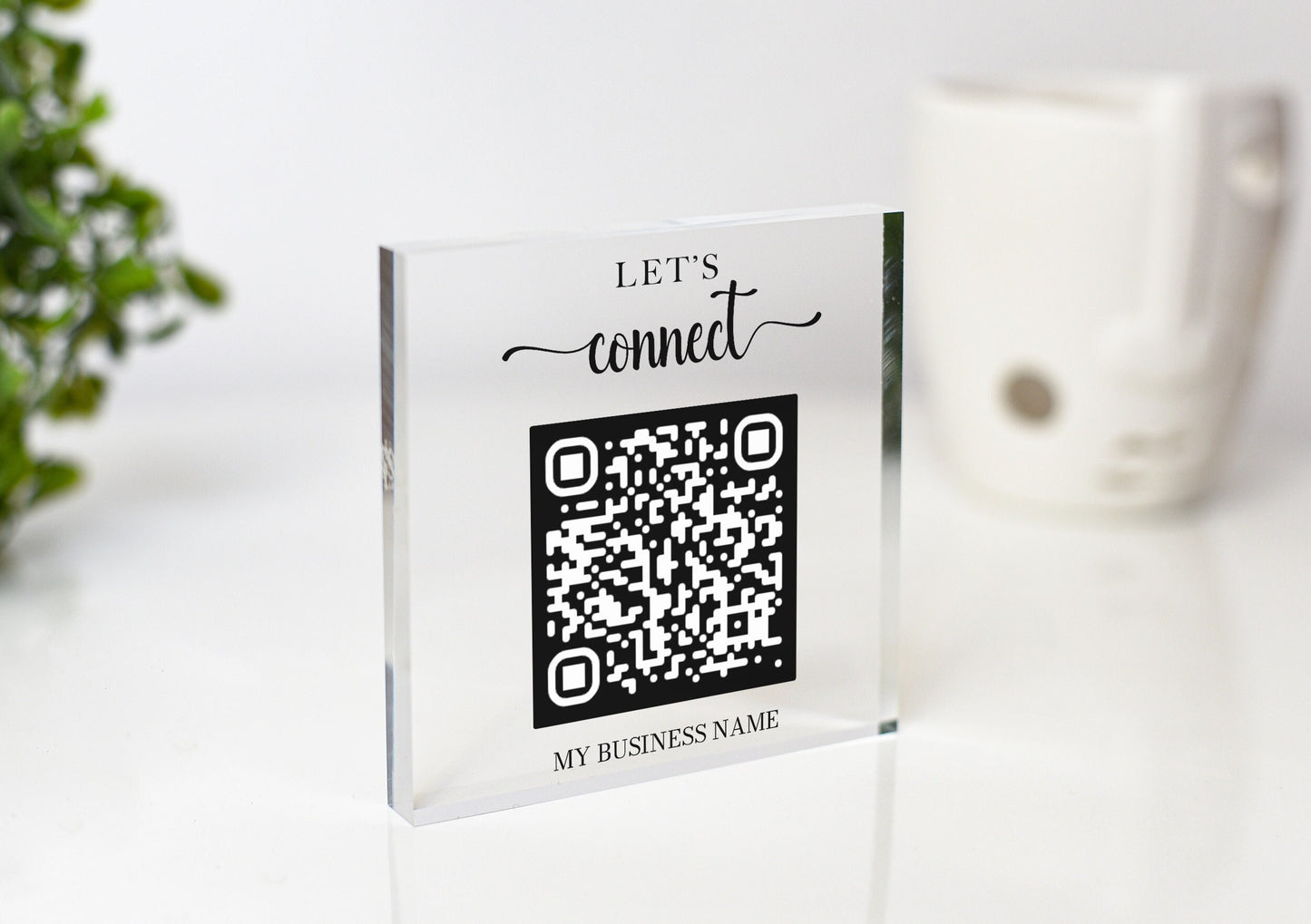 Mini Acrylic QR Code Sign: Business Social Media Display