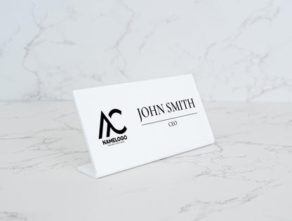 Custom Desk Nameplate, Personalized Acrylic Office Name Plate, Coworker Office Business Gift, Desk Plaque for New Job,Modern Graduation Gift