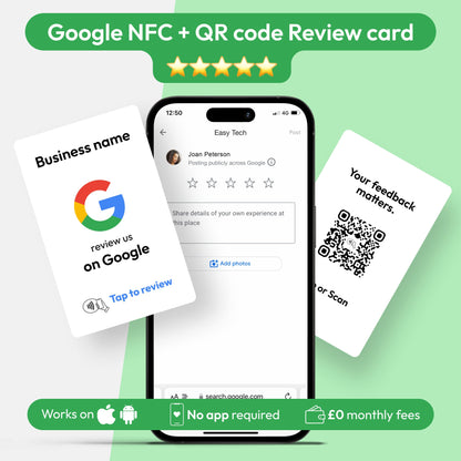 Personalised Google Review NFC Plate - Single QR