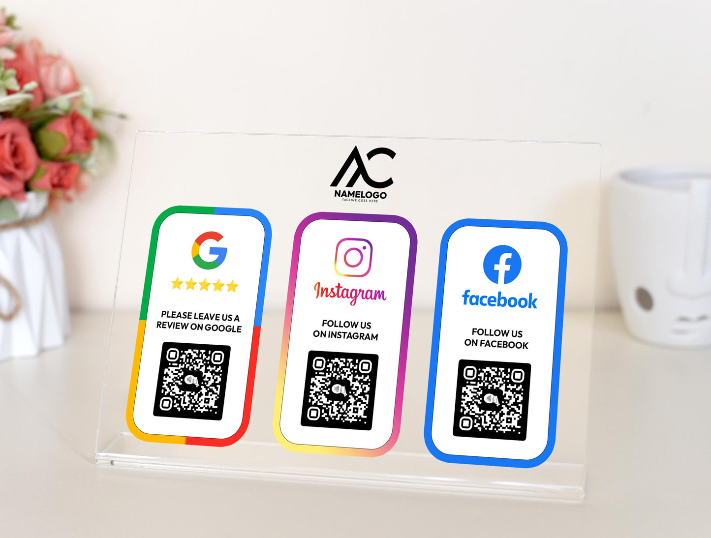 Custom Multi QR Code NFC Plate - Payment Plaque
