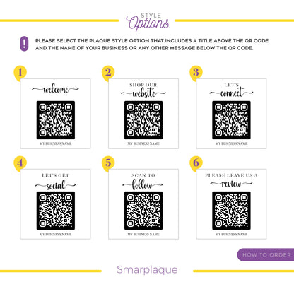 Floral QR Code Sign: Acrylic Social Media Display