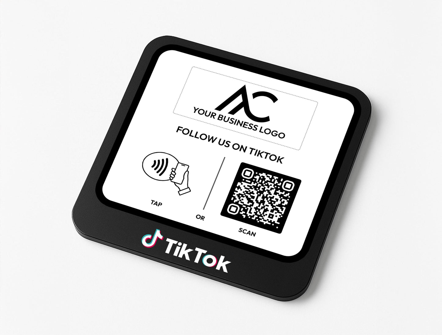Social Media and Payment Display Sign for TikTok Engagement in Retail Spaces