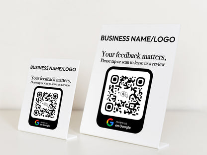 Review Us on Google Plaque - Customizable NFC/Tap and QR Sign Google Review Plate, Ultimate Tool for Drive Online Visibility and Reputation