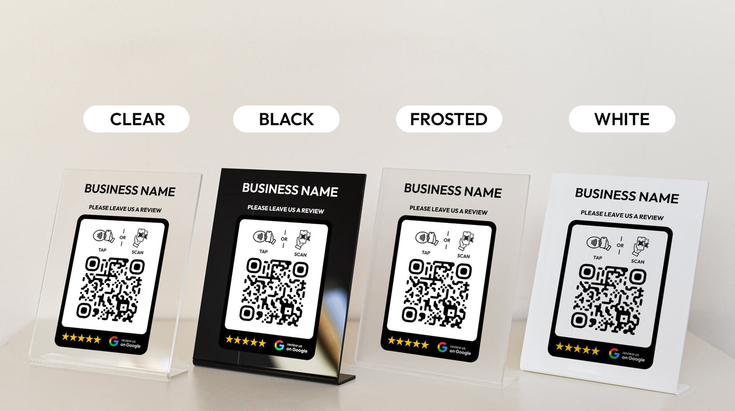 Personalized NFC Google Tap To Review plaque, Business Leave a Review, QR Code Sign, Google Review plate, Mini QR Code sign