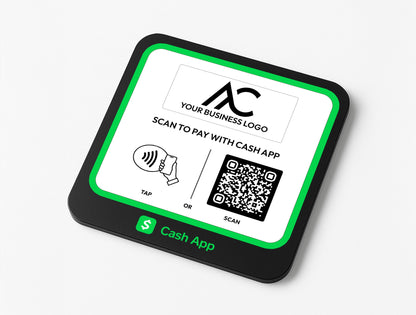 Custom Logo Cash App QR Code Acrylic Payment Sign: Small Business