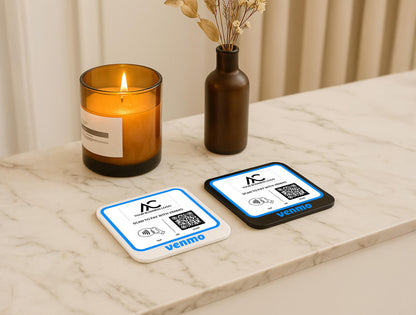 Contactless Payment Sign with Venmo QR on Acrylic for Café or Boutique