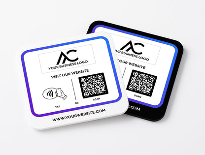 Custom QR Code Acrylic Sign: Link in Bio Display with Logo