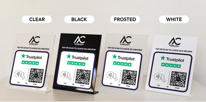 Custom Trustpilot Sign with QR Code & NFC Tap | Personalized Review Plaque for Businesses, Shops, and Services Plaque to Boost Reviews