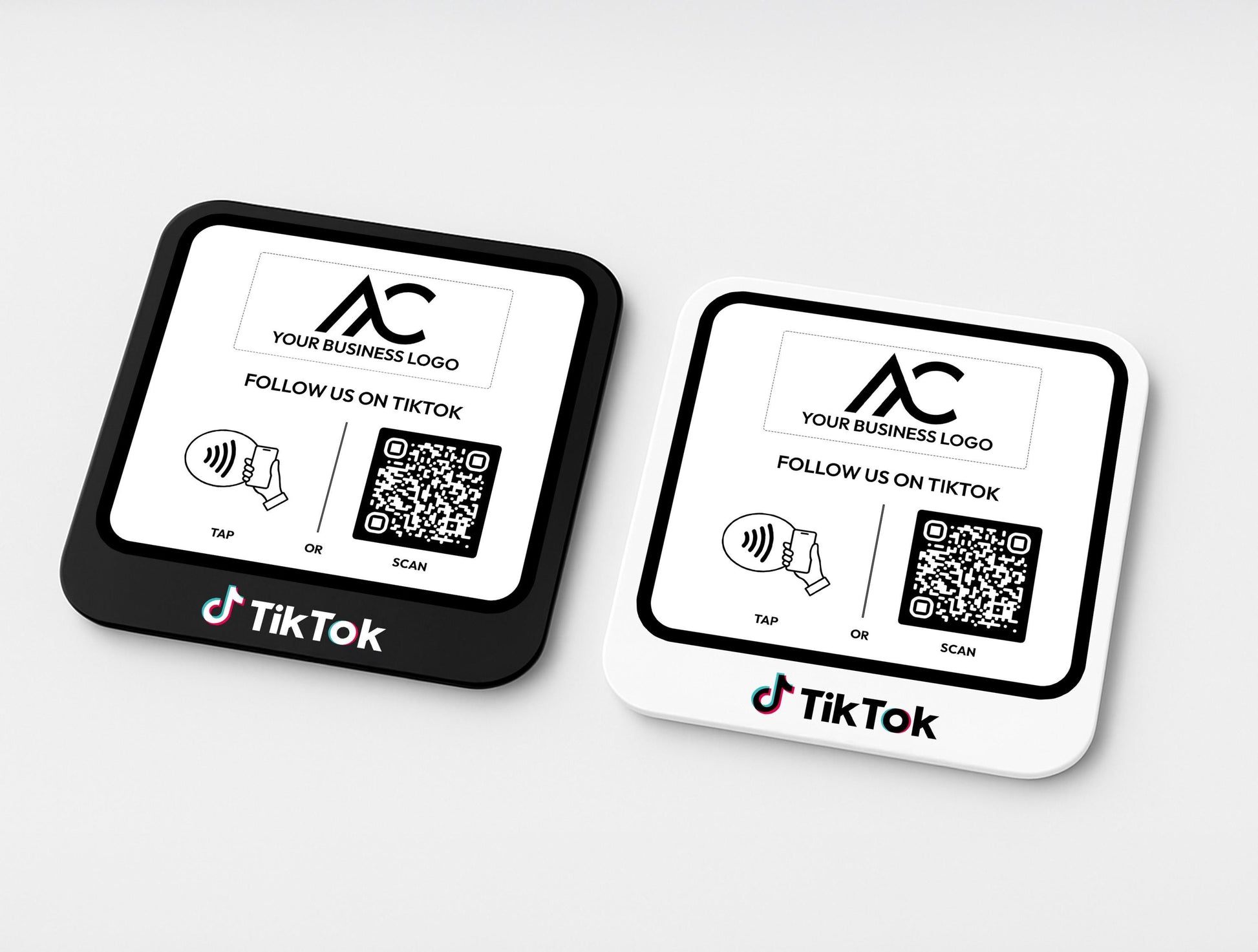 Compact QR Code Table Sign for TikTok and PayPal – Ideal for Salons or Boutiques