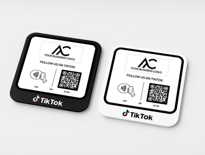 Compact QR Code Table Sign for TikTok and PayPal – Ideal for Salons or Boutiques