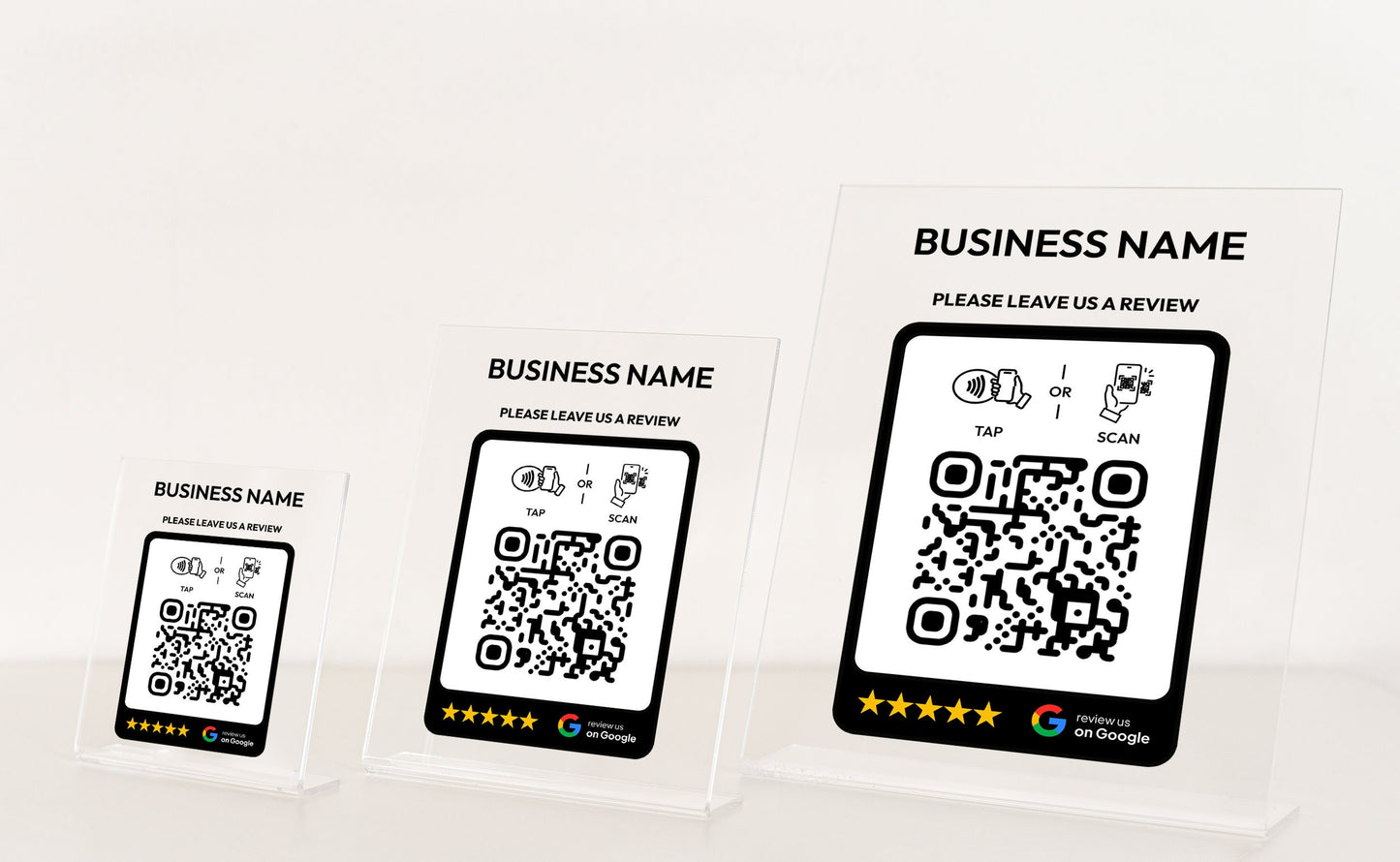 Personalized NFC Google Tap To Review plaque, Business Leave a Review, QR Code Sign, Google Review plate, Mini QR Code sign