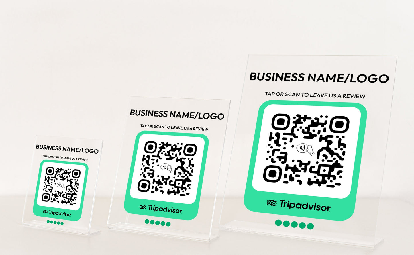 Customizable TripAdvisor Review Plaque: NFC Tap & QR Code Sign