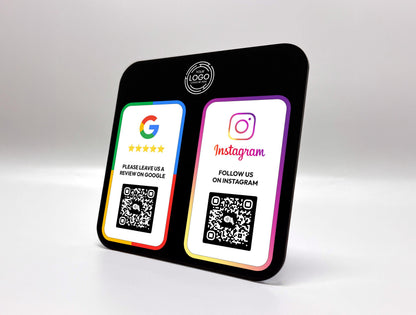 Personalised Dual QR & NFC Stand