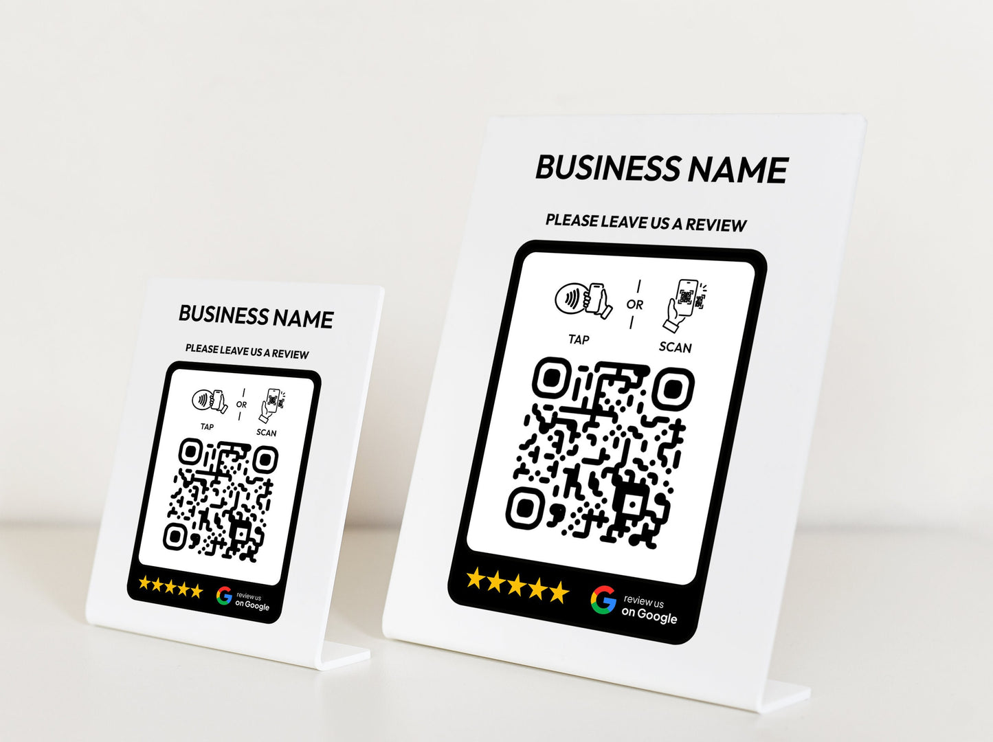 Personalized NFC Google Tap To Review plaque, Business Leave a Review, QR Code Sign, Google Review plate, Mini QR Code sign
