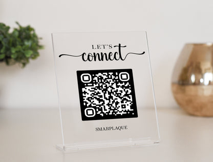 Let's get social mini QR self-standing plaque