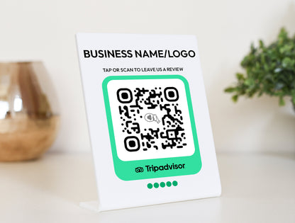 Introducing our Review Us on TripAdvisor plaque – an NFC/Tap and QR Sign TripAdvisor Review Plate, the Ultimate Tool for Amplifying Online Visibility.