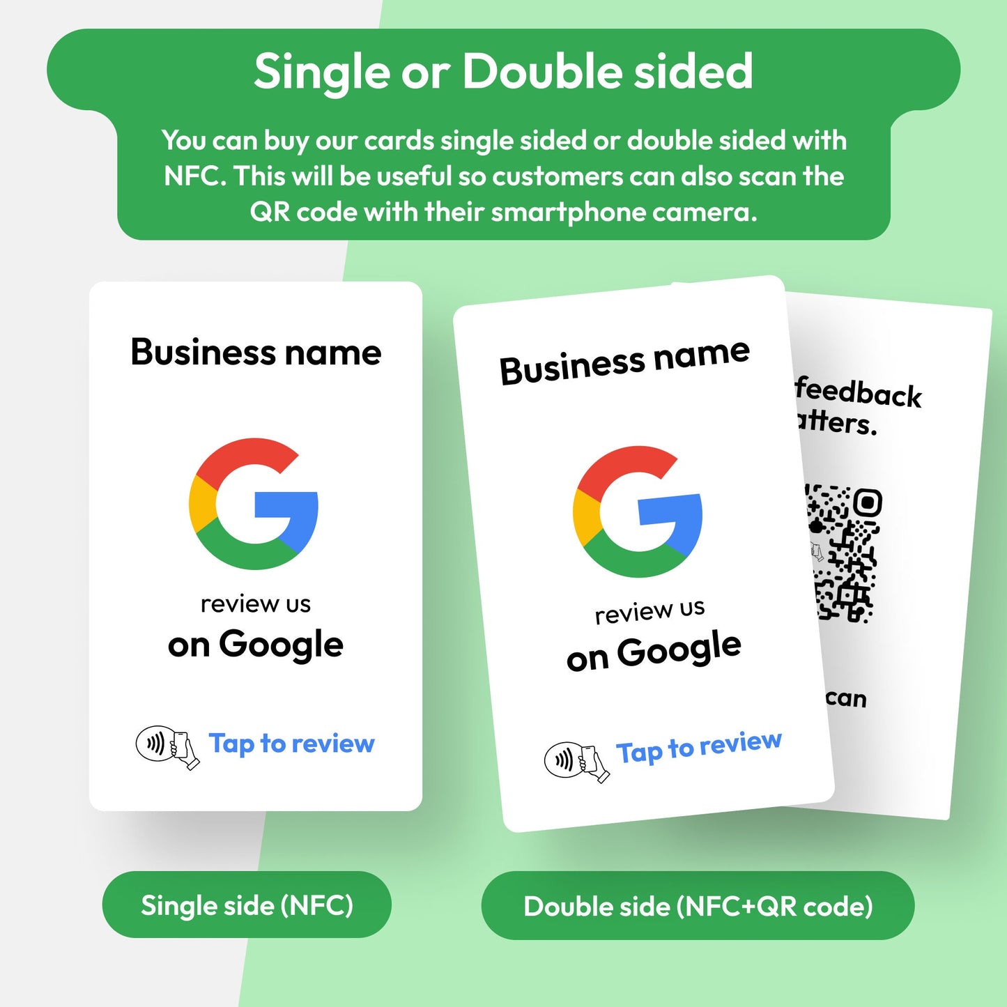Personalised Google Review NFC Plate - Single QR