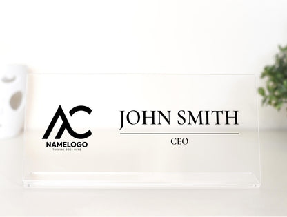 Custom Desk Nameplate, Personalized Acrylic Office Name Plate, Coworker Office Business Gift, Desk Plaque for New Job,Modern Graduation Gift