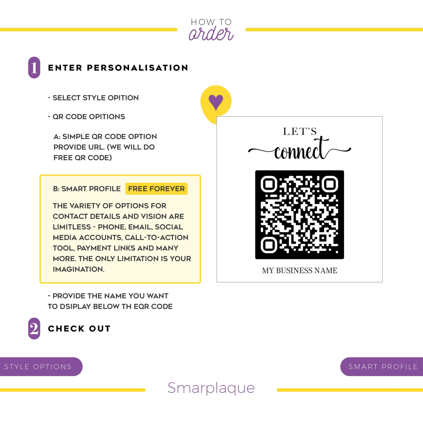 Floral QR Code Sign: Acrylic Social Media Display