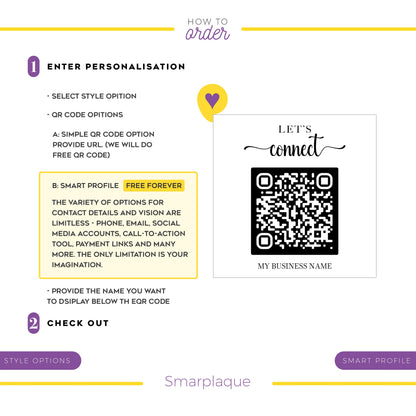 Floral QR Code Sign: Acrylic Social Media Display