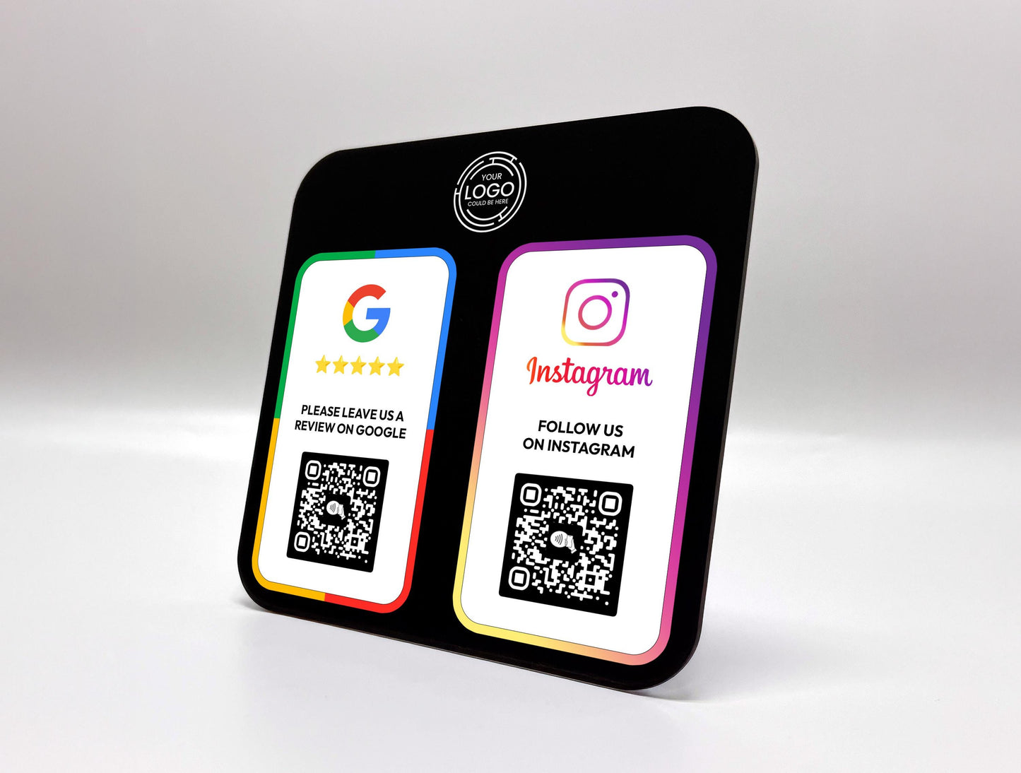 Personalised Dual QR & NFC Stand