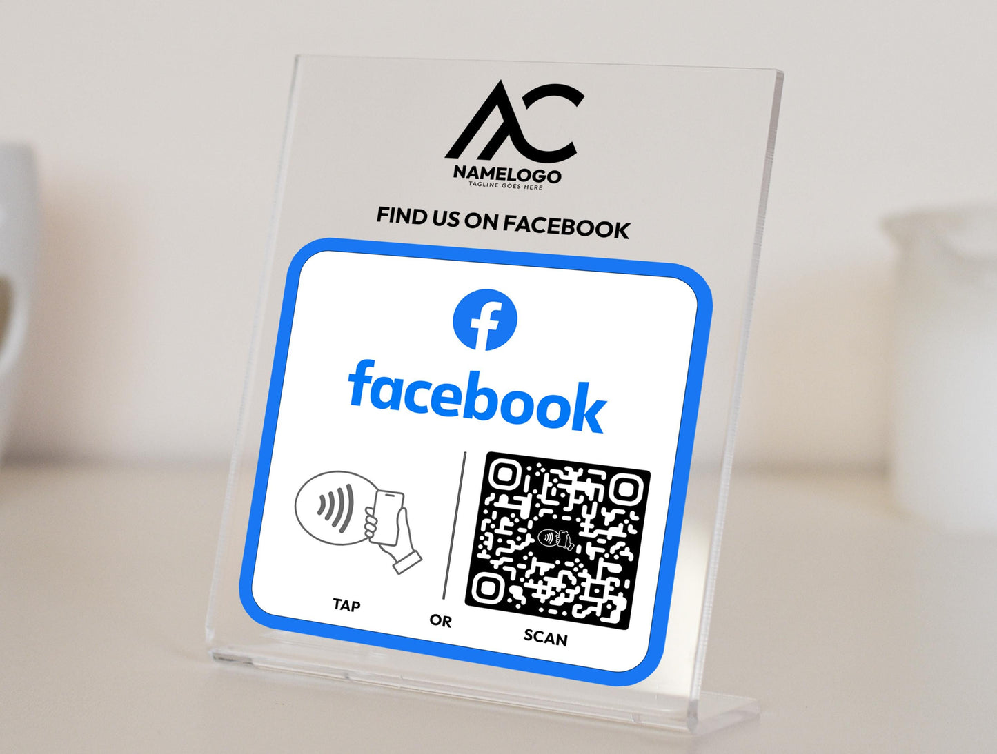Custom Facebook NFC Plate - Link in Bio Plate