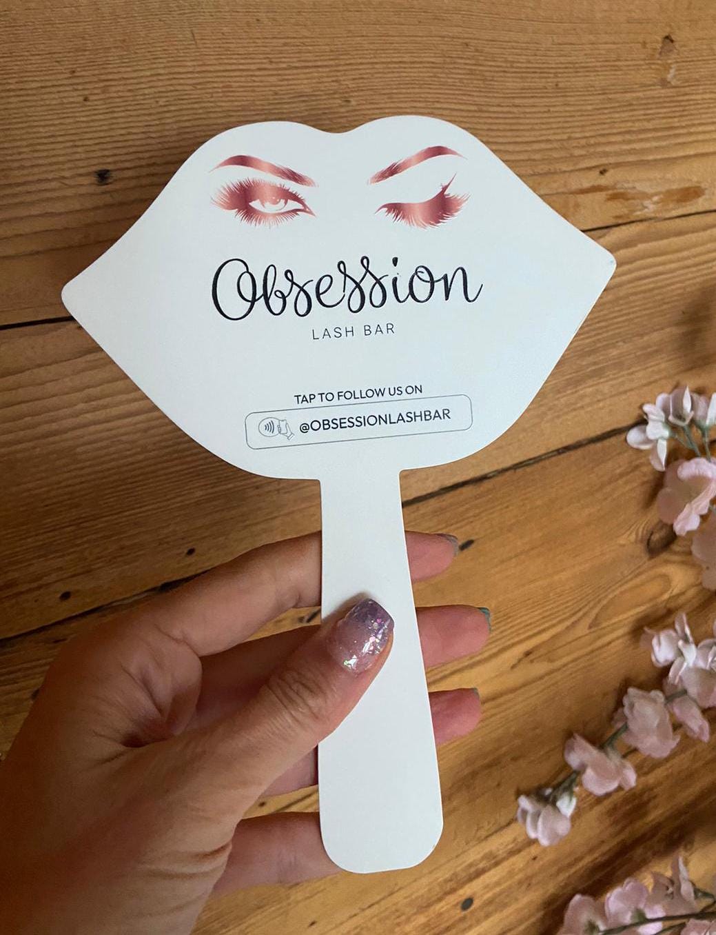 Custom Handheld Mirror: Lash Technician Social Media Prop