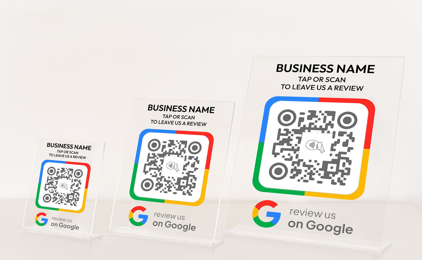 NFC Google Tap To Review Stands to Boost Your Online Presence, NFC plaque, Mini QR Code sign, Business Review Link, Leave a Review plaque