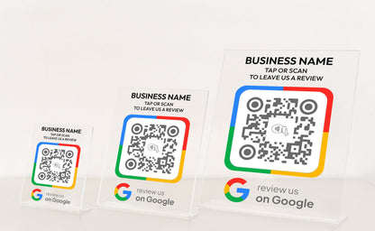 NFC Google Tap To Review Stands to Boost Your Online Presence, NFC plaque, Mini QR Code sign, Business Review Link, Leave a Review plaque