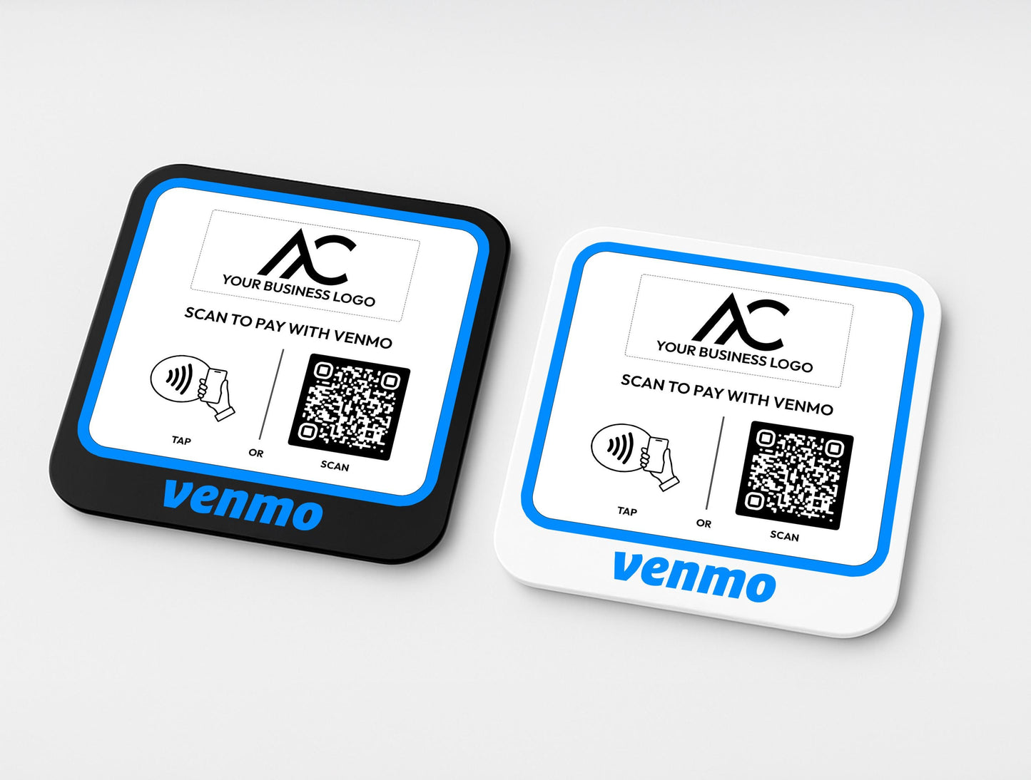 Custom Logo Venmo QR Code Payment Sign: Scan to Pay Acrylic Display
