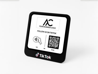Custom Business Sign with TikTok Profile Link and Payment Methods Shown Clearly
