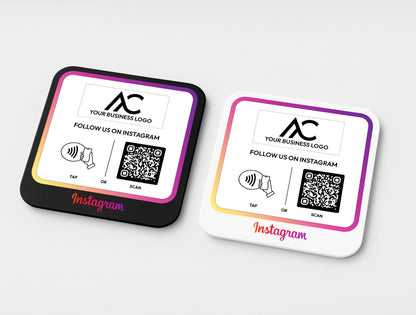 Modern Acrylic Sign for Displaying Social Media Links and Payment Options