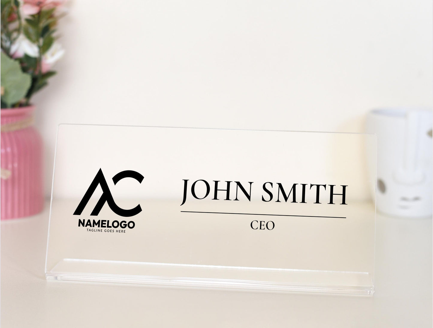 Custom Desk Nameplate, Personalized Acrylic Office Name Plate, Coworker Office Business Gift, Desk Plaque for New Job,Modern Graduation Gift