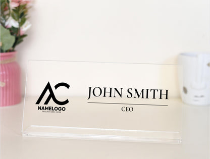 Custom Desk Nameplate, Personalized Acrylic Office Name Plate, Coworker Office Business Gift, Desk Plaque for New Job,Modern Graduation Gift