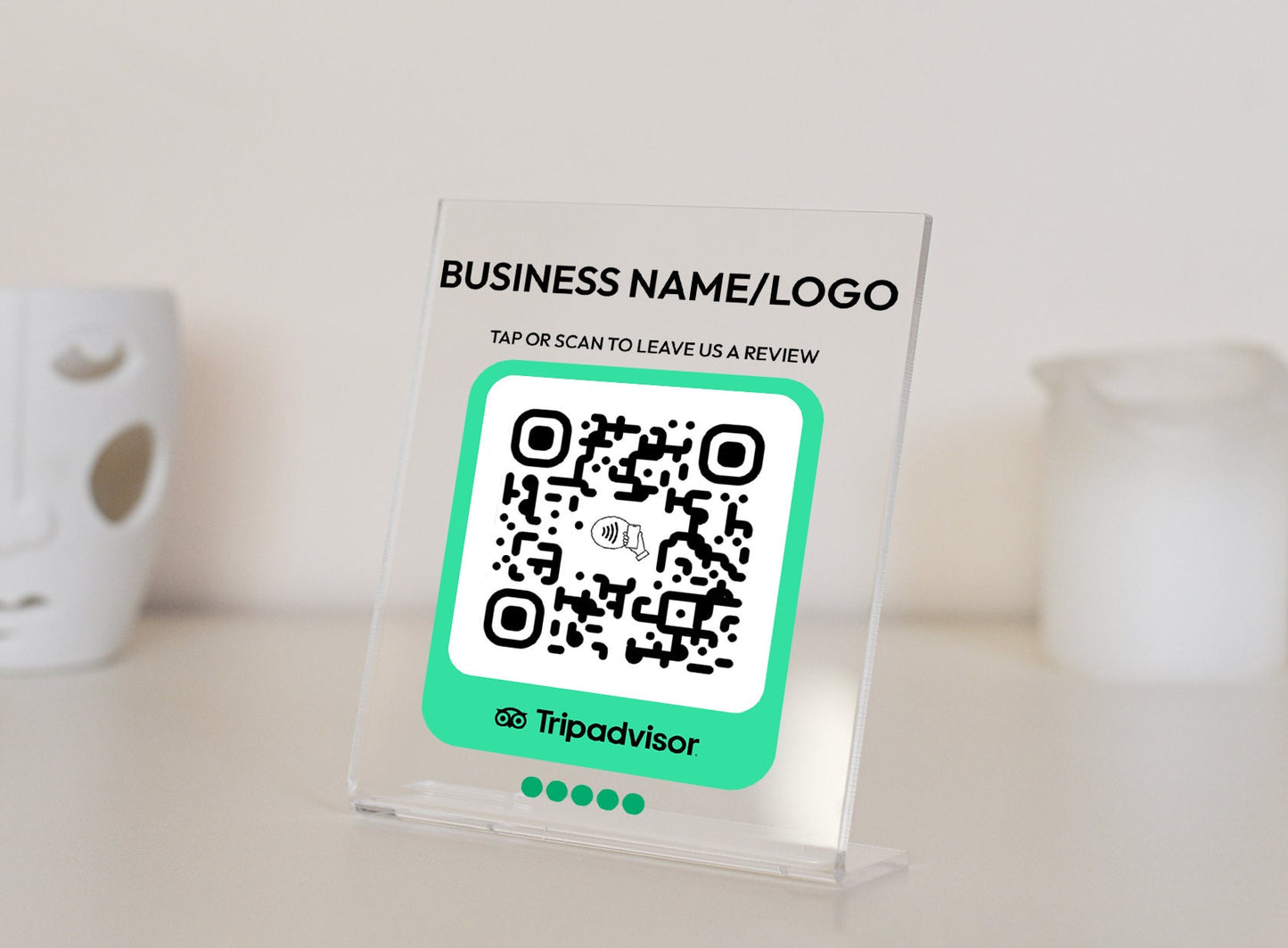 Customizable TripAdvisor Review Plaque: NFC Tap & QR Code Sign