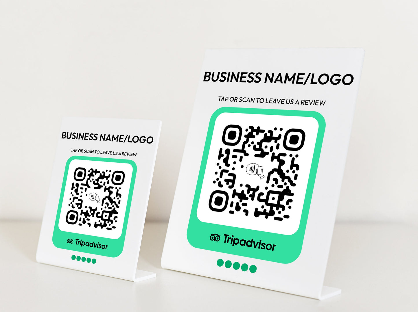 Customizable TripAdvisor Review Plaque: NFC Tap & QR Code Sign