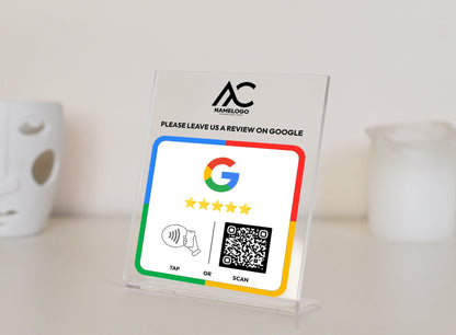 Custom Google Review NFC Plate - Single QR