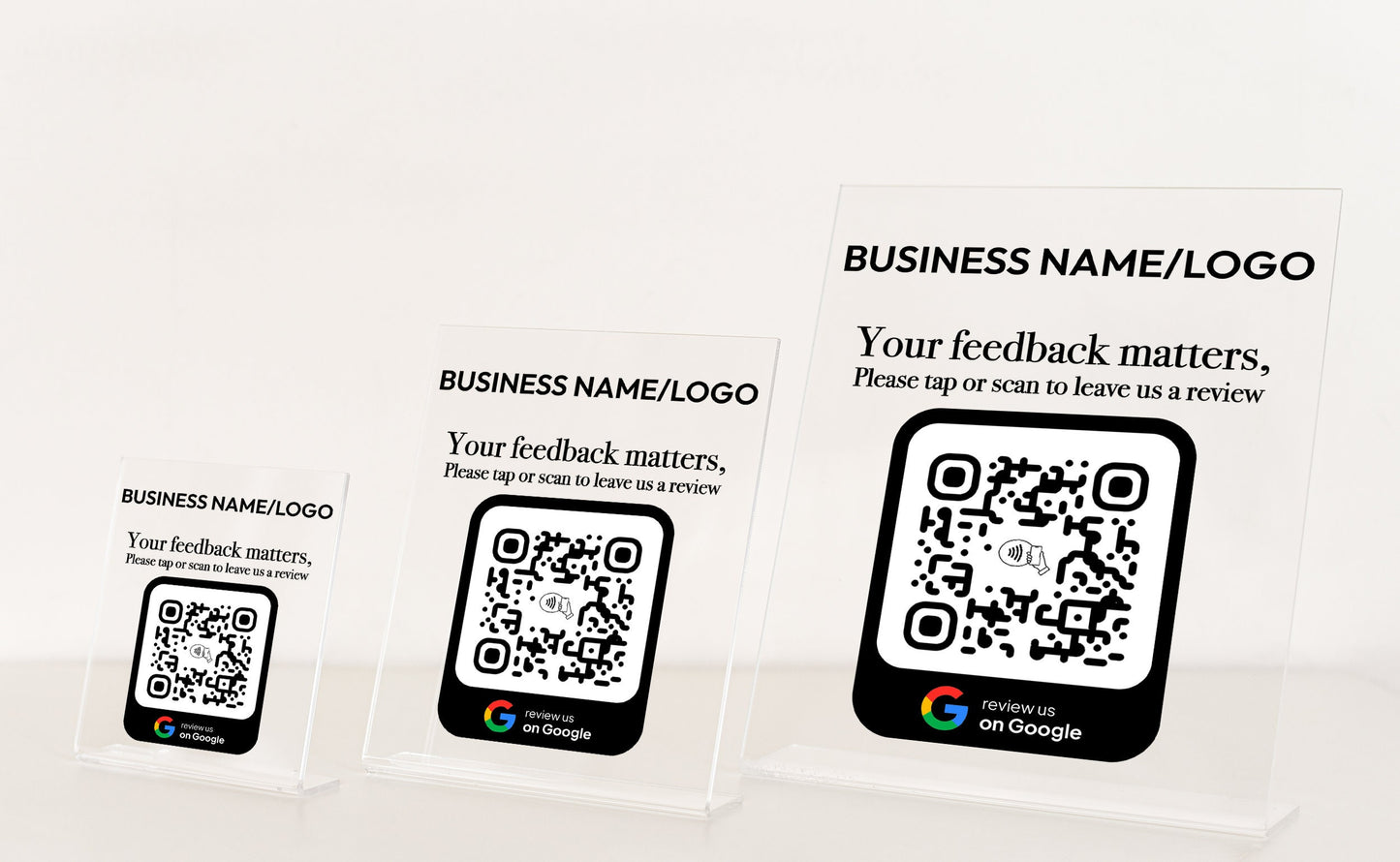 Review Us on Google Plaque - Customizable NFC/Tap and QR Sign Google Review Plate, Ultimate Tool for Drive Online Visibility and Reputation