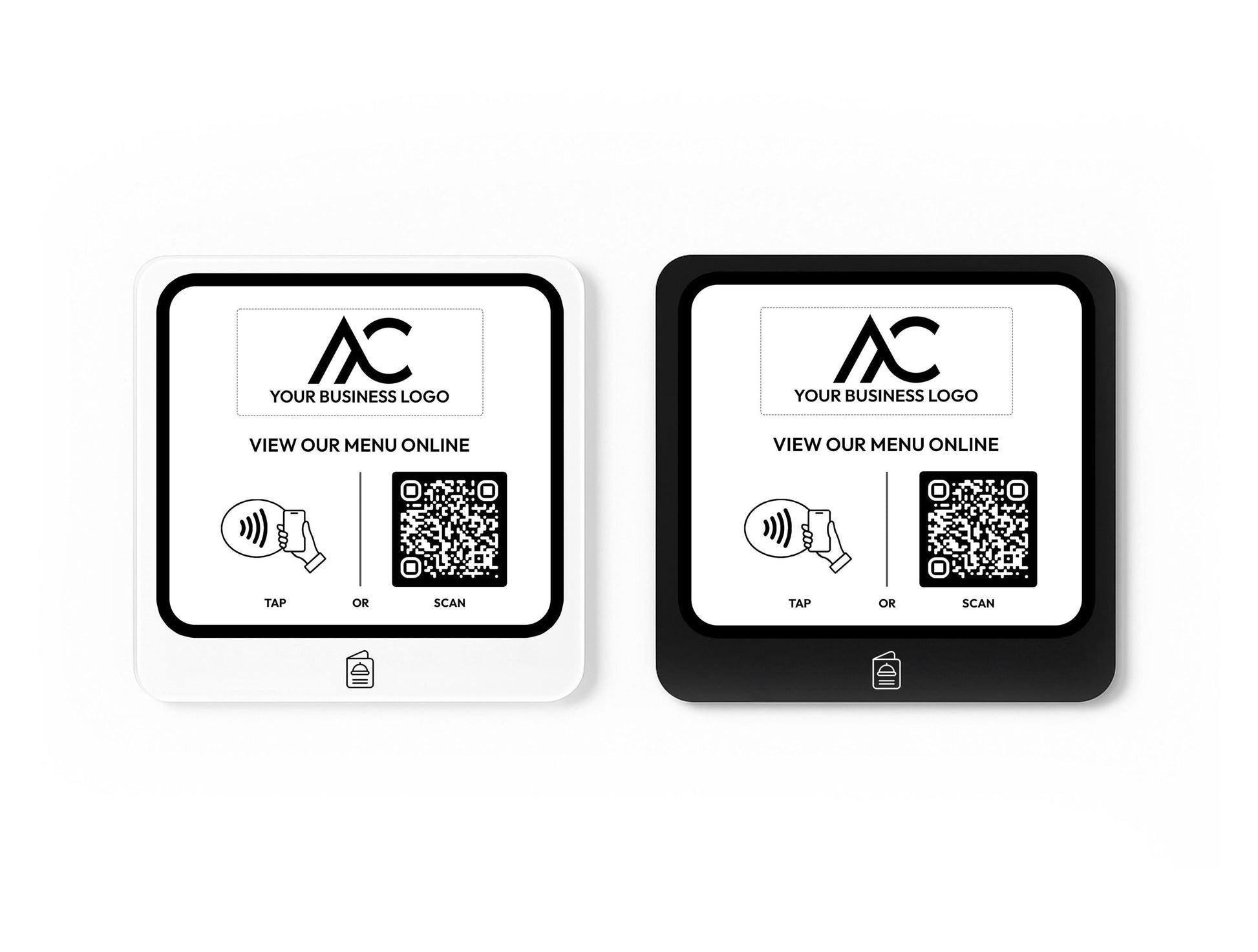 Contactless Menu Display Sign with Scan or Tap Option